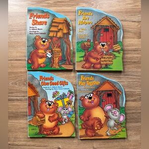 Vintage lot of 4 Bo Bear Friends Board Books Stories by V. Gilbert Beers VGC HTF